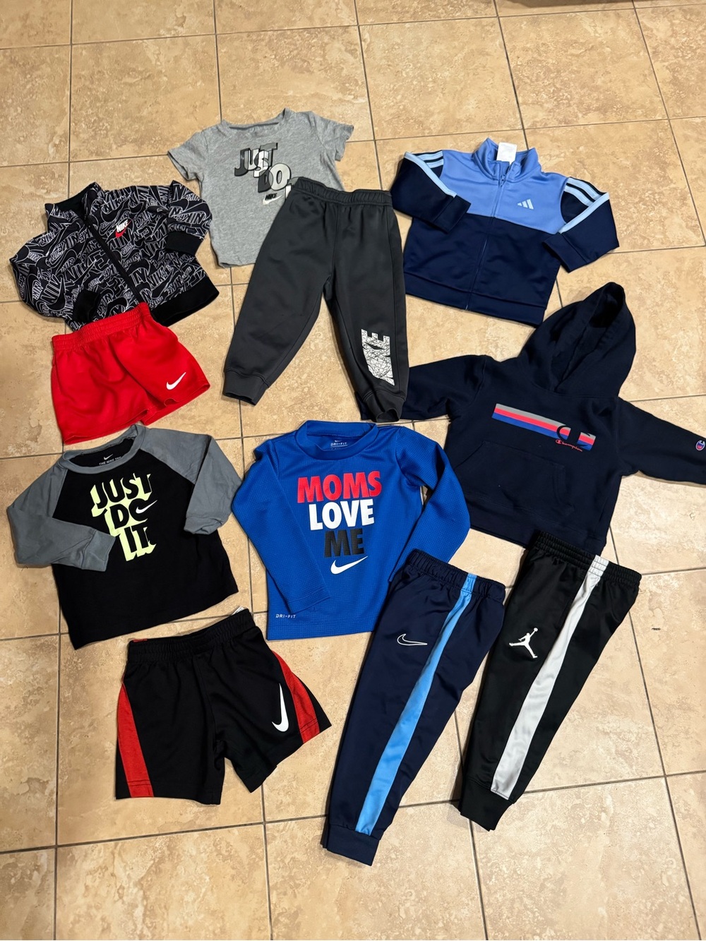 Nike Kids Active Set - Black, Red, Navy, Light Blue, Gray bundle lot clothes